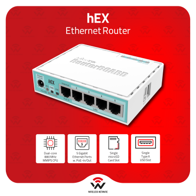 MikroTik RB750Gr3 hEX 5-Port GbE Dual-Core Desktop Router USB microSD