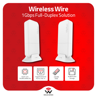 MikroTik Wireless Wire 60GHz 1Gbps Full Duplex PtP Kit IC Certified