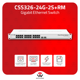 MikroTik CSS326-24G-2S+RM 24-Port GbE 2x SFP+ SwOS Rackmount Switch