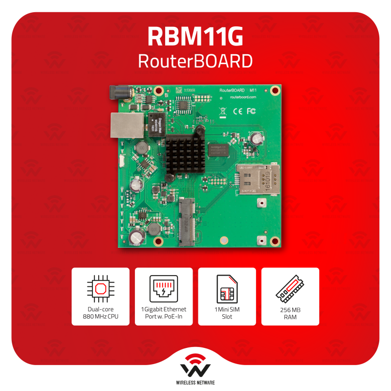 RBM11G: Compact OEM Board with Gigabit LAN & miniPCIe Slot | RouterBOARD
