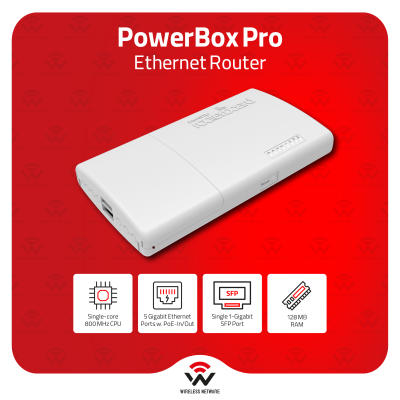 MikroTik RB960PGS-PB PowerBox Pro 5-Port GbE 4x PoE-Out SFP Outdoor