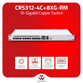 MikroTik CRS312-4C+8XG-RM 10G RJ45 Combo Switch