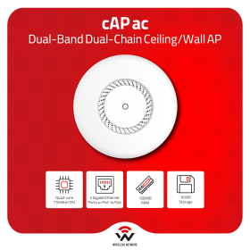 MikroTik cAP ac Dual Band 2.4/5GHz AC1200 Ceiling Wall Mount AP