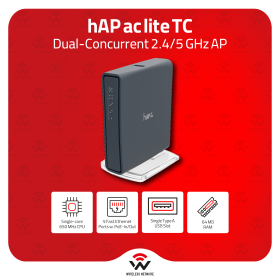 MikroTik hAP ac lite TC Dual Band AC750 5-Port SOHO AP Tower Case