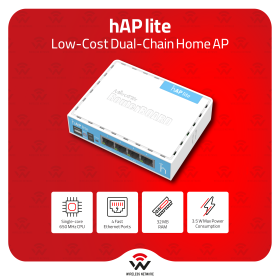 MikroTik hAP lite 2.4GHz 4-Port Home AP MicroUSB WPS CAPsMAN