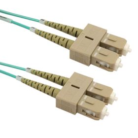 SC/SC OM4 Multimode Duplex Fiber Cable 50/125 Aqua LSZH/OFNR