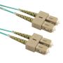 SC/SC OM4 Multimode Duplex Fiber Cable 50/125 Aqua LSZH/OFNR