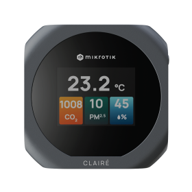 MikroTik CLAIRÉ Air Quality Monitor – CO₂, PM2.5, VOC, Matter